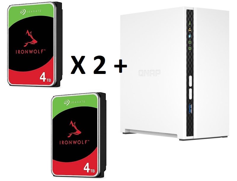 Backup Λύση 2x4Tb IronWolf HDD με QNAP NAS TS233 A55|4C|2Gb